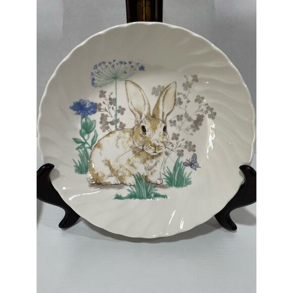 Royal Wessex Set of 6 Bunny Rabbit in Meadow 9" Pasta Bowls Serving - Picture 3 of 7